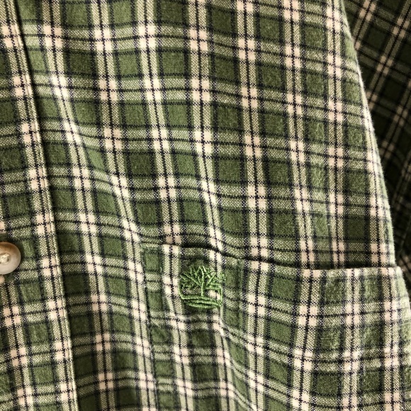 Timberland Green Plaid Button Down Shirt L - Picture 8 of 8